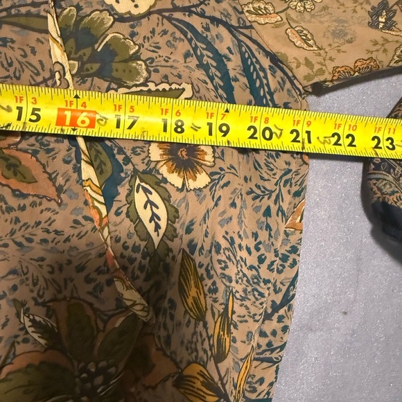 Fig and Flower (Anthropologie)Gray and Orange Smocked Tiered Shirt and Skirt Set - Picture 6 of 9